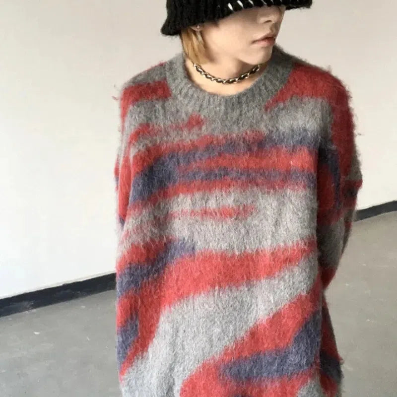 Trendy Items Colorful Patterned Knitted Sweater