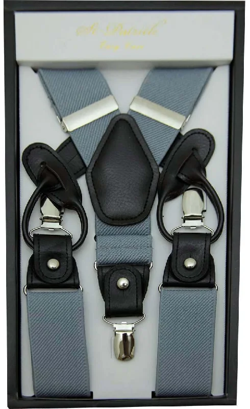 Versatile Style Silver Convertible Suspender Clip & Button