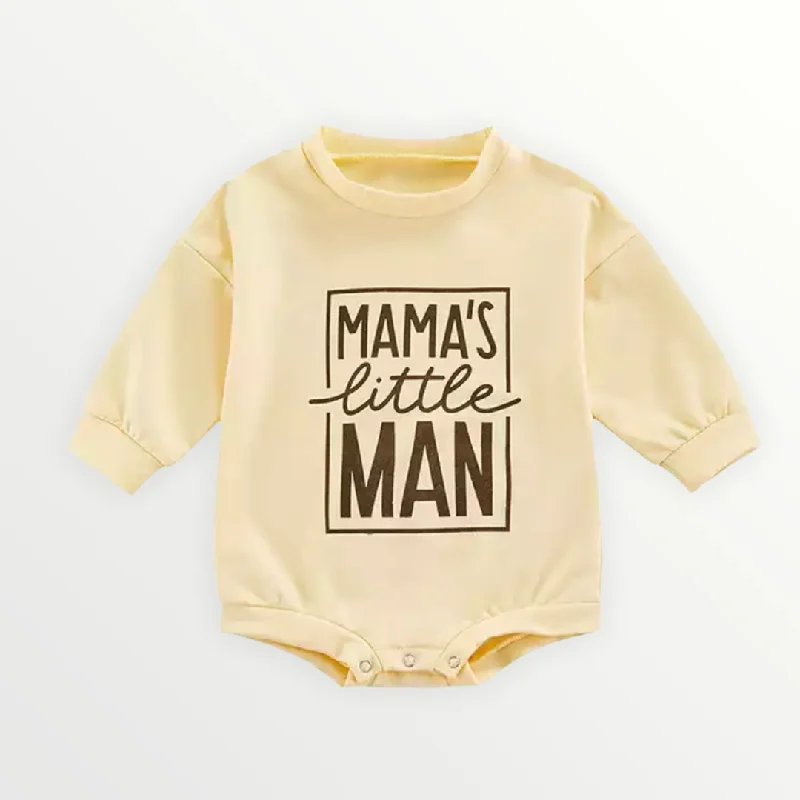 New Products Mama's Little Man Romper - Cream