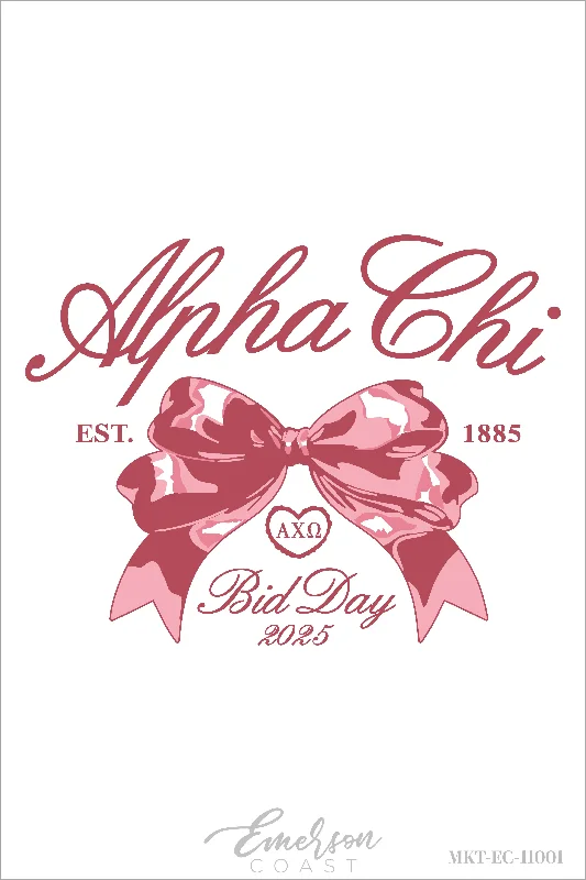 Alpha Chi Omega Bow Bid Day Tshirt