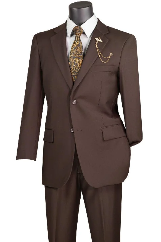 Street Cool Brown Regular Fit Two Piece Suit