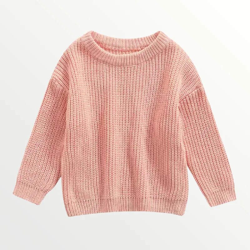 Single-shoulder Neck Design Willow Knit Sweater - Pink