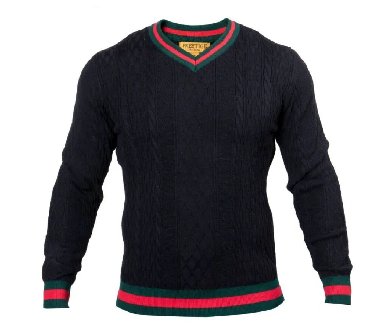 Playful Style Prestige V Neck Wool Blend Sweater