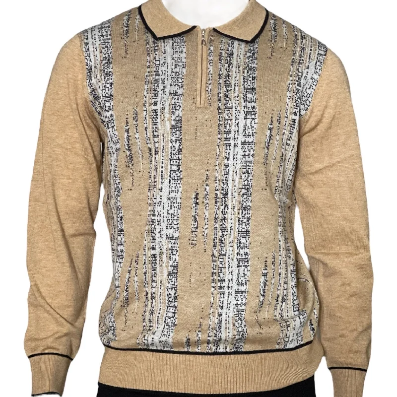 Casual Chic Outfits Cigar Couture "Vango" Sweater (Tan/Black) 311