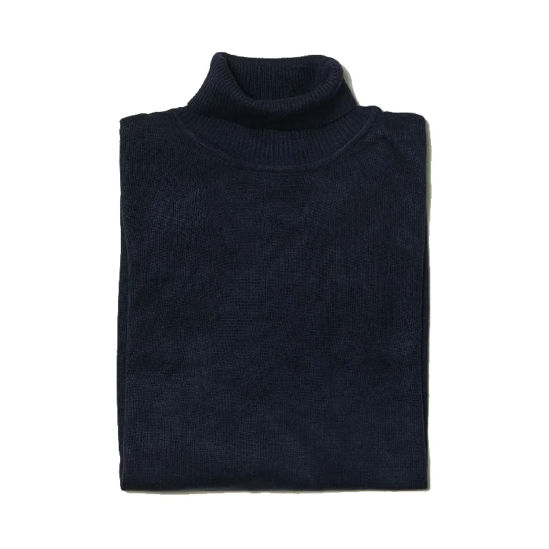 Casual Street Men's Turtleneck Sweater color Navy