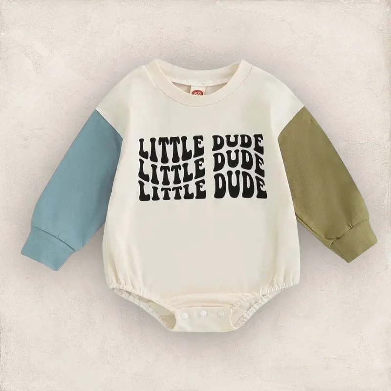 Comfortable Tops Little Dude Sweatshirt Romper