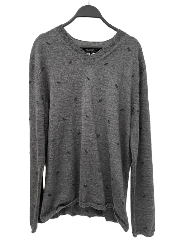 Cozy Sweaters COMME des GARCONS HOMME DEUX/Sweater/L/All Over Print/Wool/GRY/