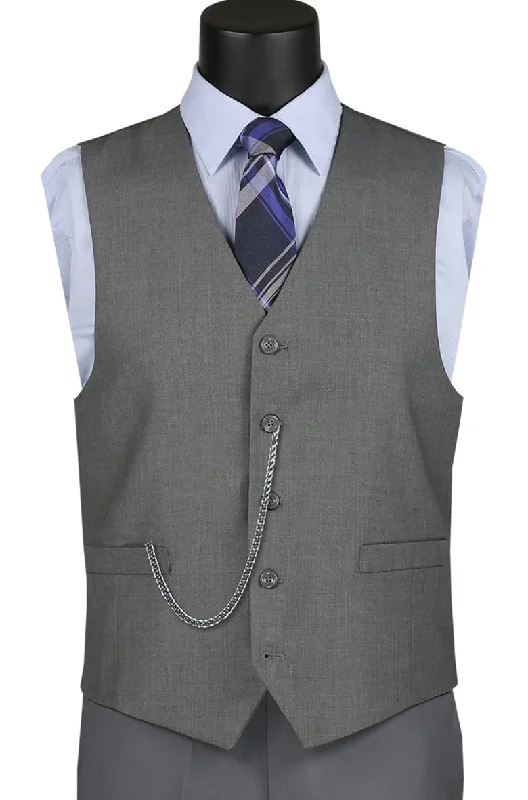 Fresh And Natural Vinci OV-900 Slim Fit  Vest Gray