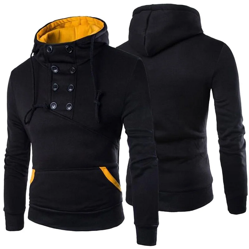 NEW AUTUMN MEN'S HOODIES SWEATSHIRTS CASUAL SOLID LONG SLEEVE HOODIE MEN'S SLIM FIT PULLOVERS SWEATSHIRT