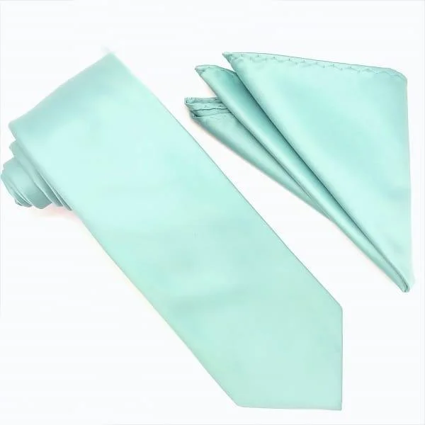 Exquisite Craftsmanship Mint Tie and Hanky Set
