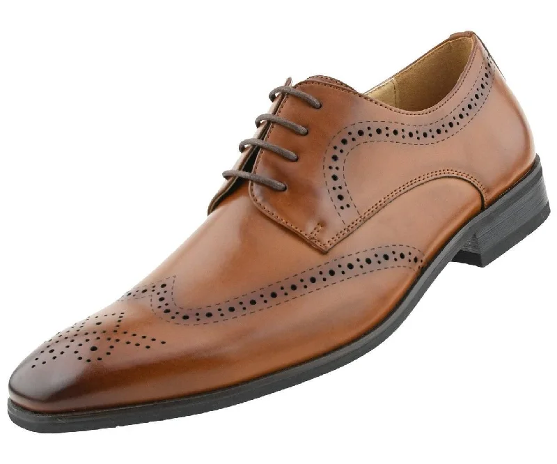 Simple Chic Tan Wingtip Dress Shoes