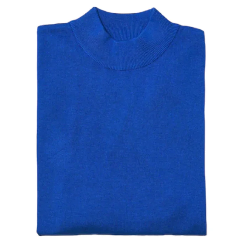 Casual Chic Wear Inserch Cotton Blend Mock Sweater (River Blue)