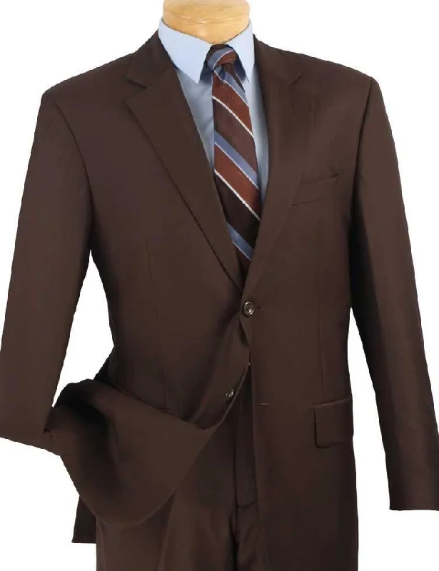 Celebrity Style Executive 2 Piece Regular Fit Suit Color Brown