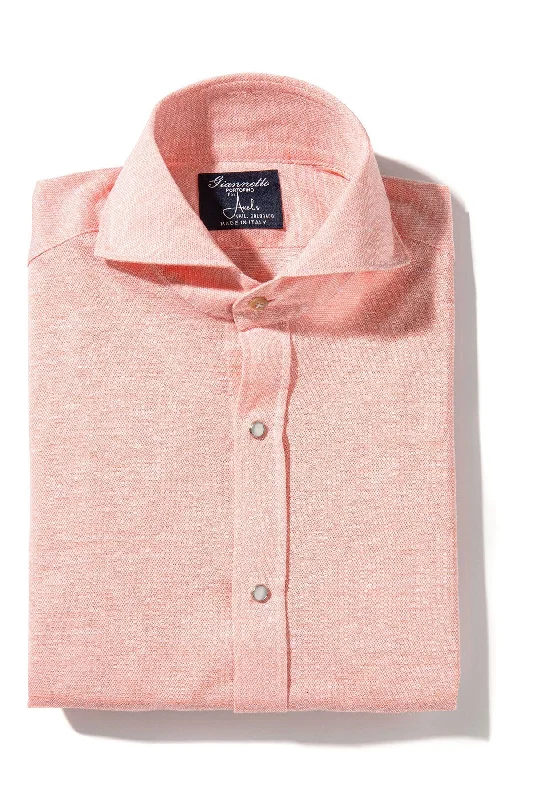 Personalized Design Schwinn Cotton Linen Shirt in Pink
