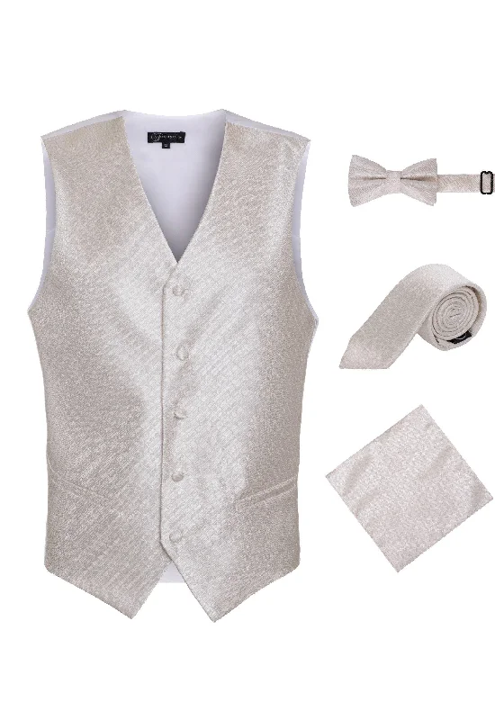 Minimal Comfort Ferrecci Mens 300-4 Beige Diamond Vest Set
