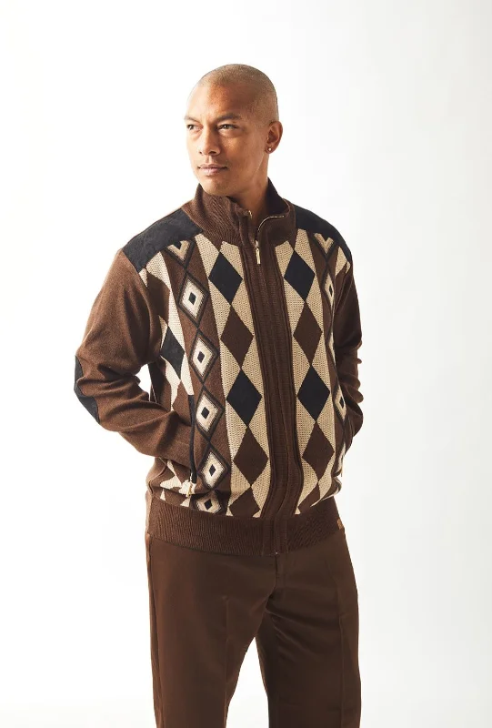 Elegant Design Silversilk high neck Full Zipper Sweater