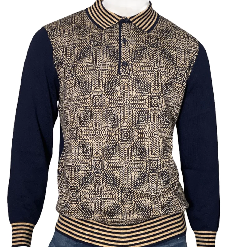 Effortless Looks Cigar Couture "Vango" Sweater (Navy/Tan) 307
