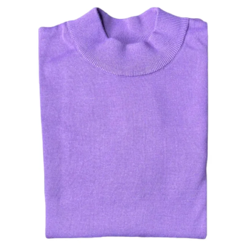 Cozy Fit Wear Inserch Cotton Blend Mock Sweater (Amethyst)