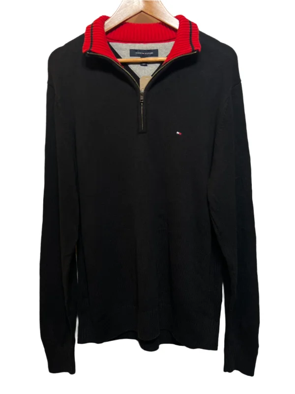 Warm Chic Tommy Hilfiger Black Quarter Zip (Size L)