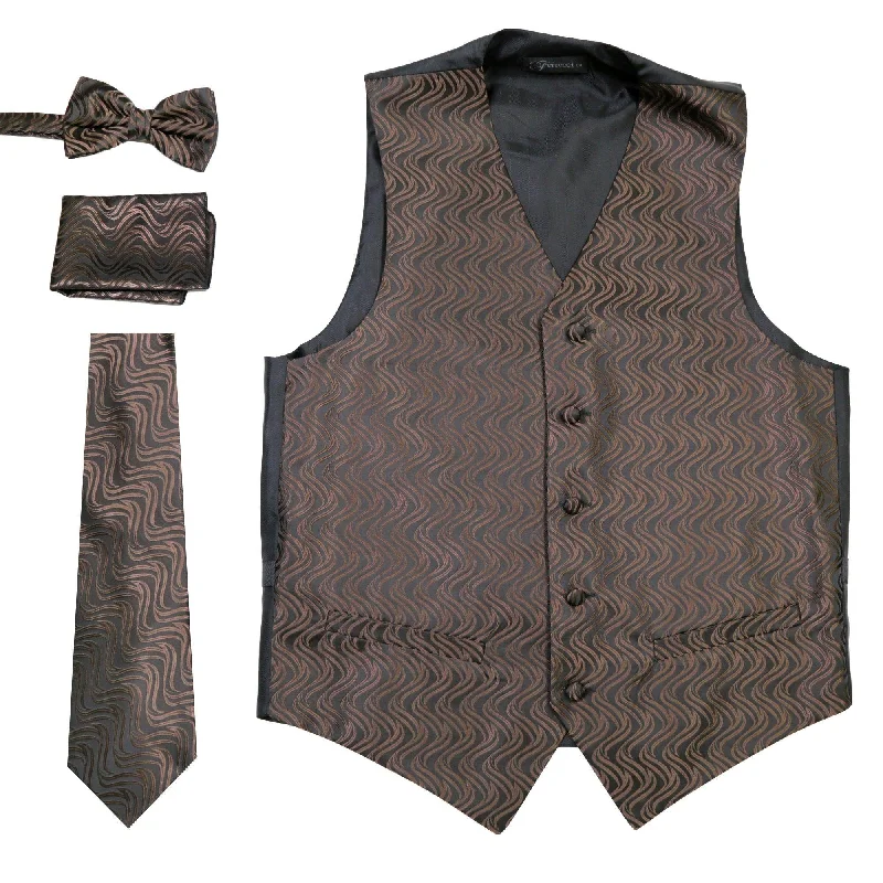 Refreshing Design Ferrecci Mens PV150 - Black/Brown Vest Set