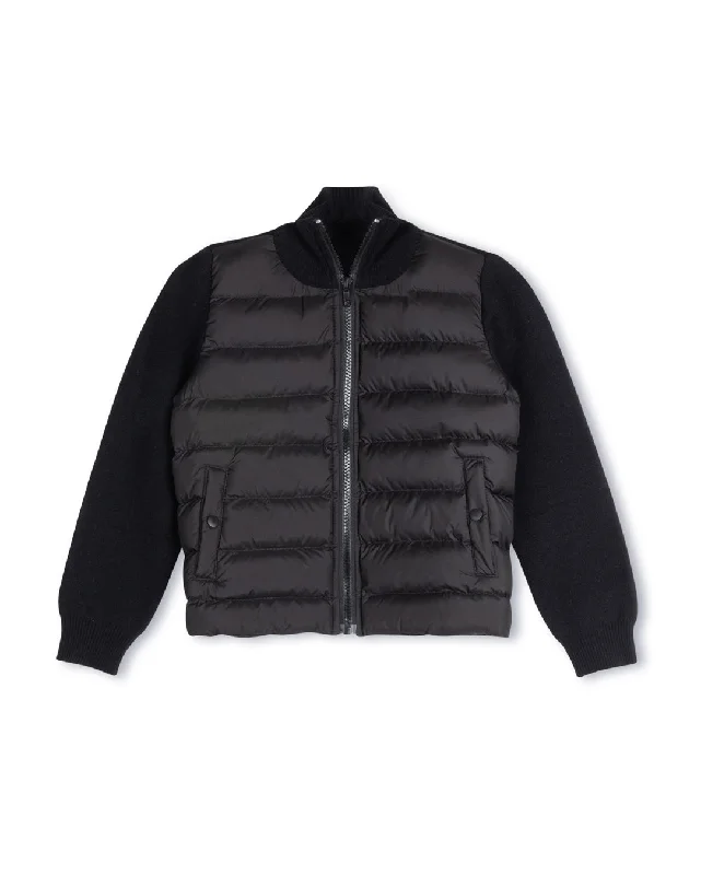 Exquisite Craftsmanship Knit Sleeve Puffer Jacket