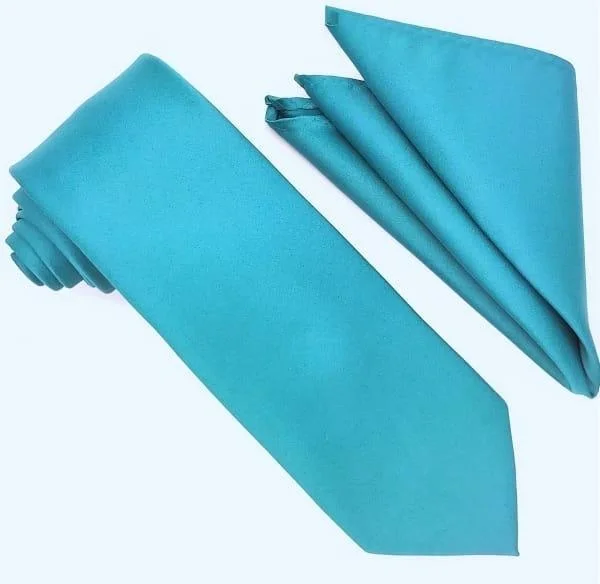 Trends Teal Tie and Hanky Set