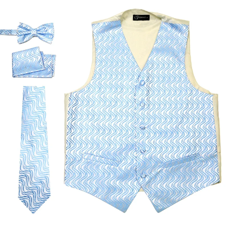 Elegant Design Ferrecci Mens PV150 - Blue/Cream Vest Set