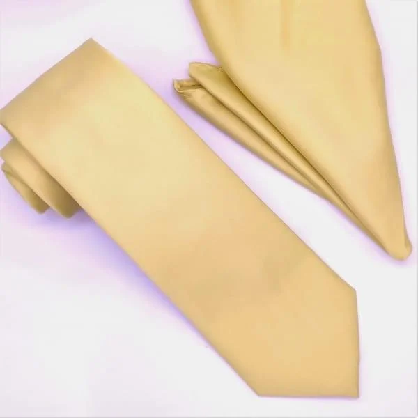 Cozy Look Champagne Tie and Hanky Set