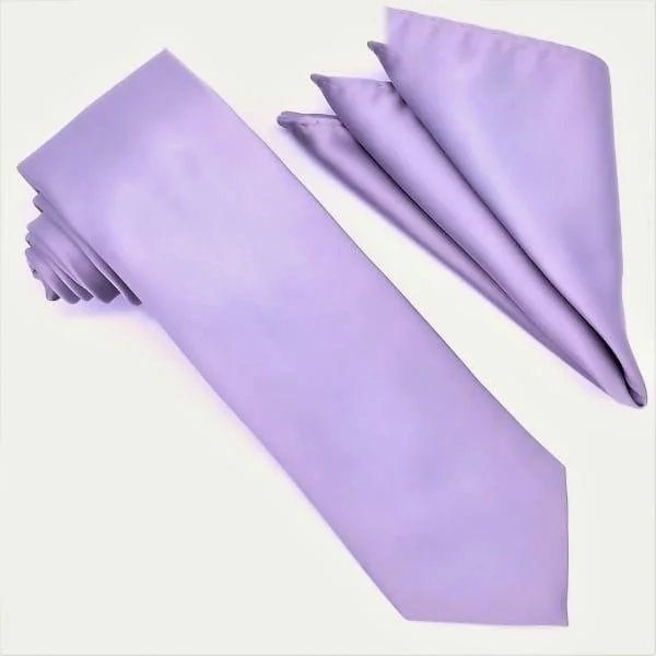 Fashionable Items Lilac Tie and Hanky Set