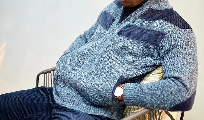 Breezy Outfits Inserch "Falcone" Bomber Sweater (Blue/Navy)