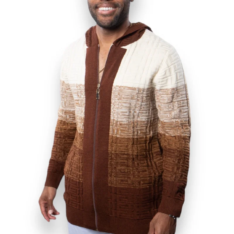 Cozy Outfit Prestige Full Zip "Midtown" Sweater (Brown) 484
