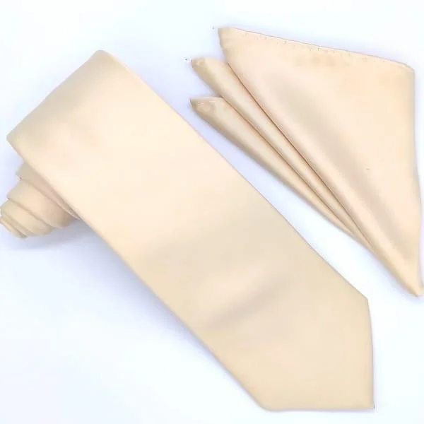 Personal Charm Ivory Tie and Hanky Set