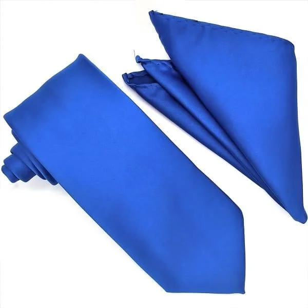 Cozy Fit Royal Blue Tie and Hanky Set
