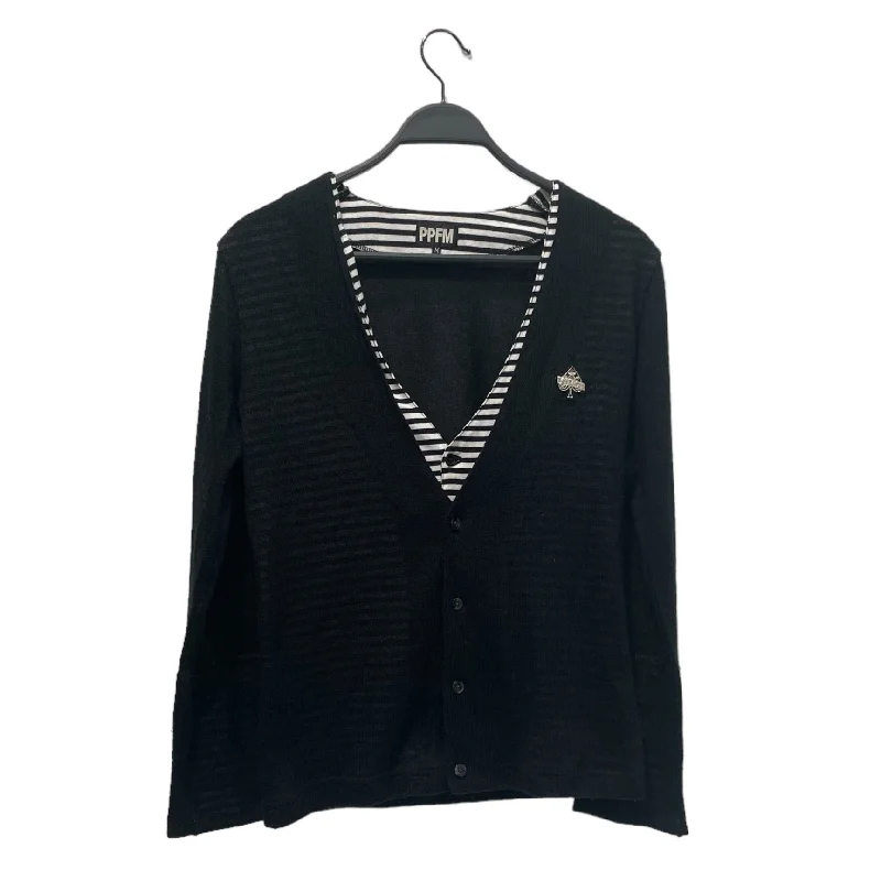 Simple Design PPFM/Cardigan/M/Stripe/Cotton/WHT/35-15cr04