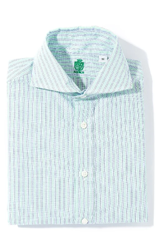 Casual Style Taycan Cotton Linen Shirt in Green