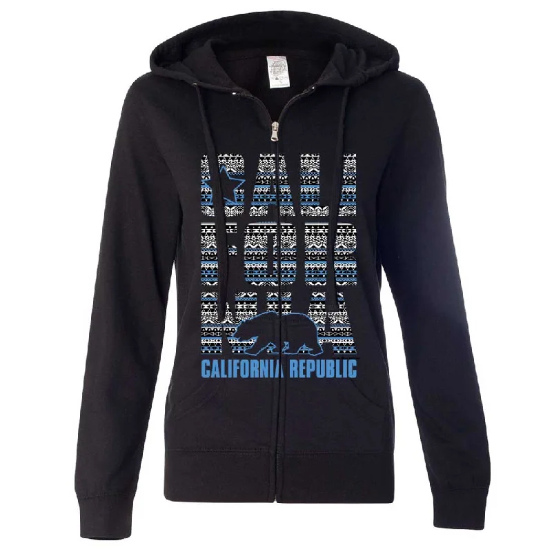 Fashionable Items California Republic Tribal Aztec Ladies Zip-Up Hoodie