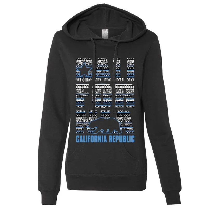 High-end Design California Republic Tribal Aztec Ladies Lt./Wt. Hoodie