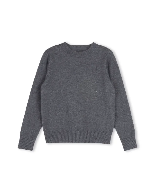Casual Chic Letter Patch Crew Neck Sweater