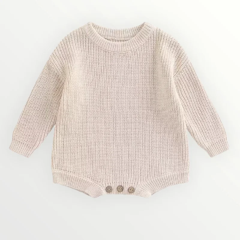 Relaxed Clothing Willow Knit Sweater Romper - Beige