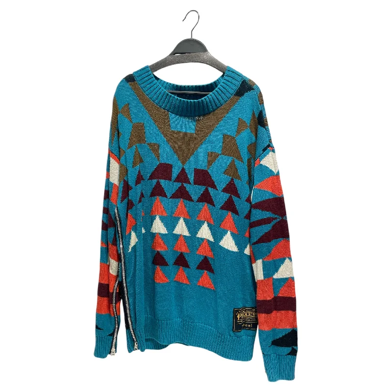 New Design Sacai/PENDLETON/Heavy Sweater/1/All Over Print/Cotton/BLU/