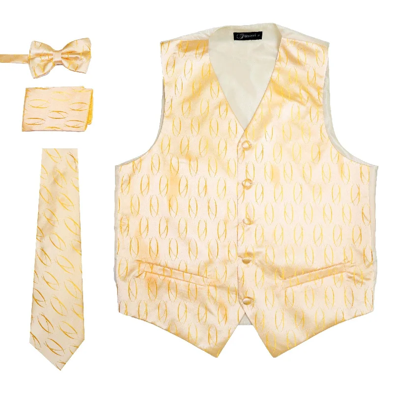 Fresh And Fashionable Ferrecci Mens PV100 - Gold/Creme Vest Set