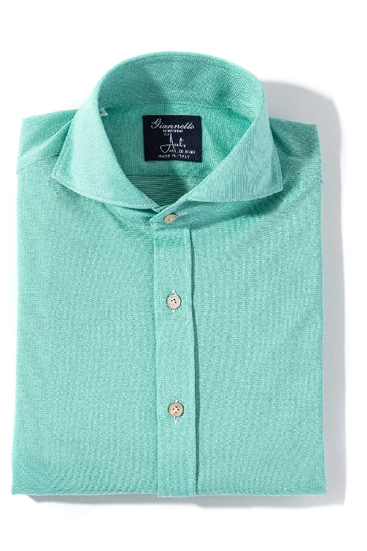Elegant Tailoring Menerbes Jersey Shirt in Aqua Marine