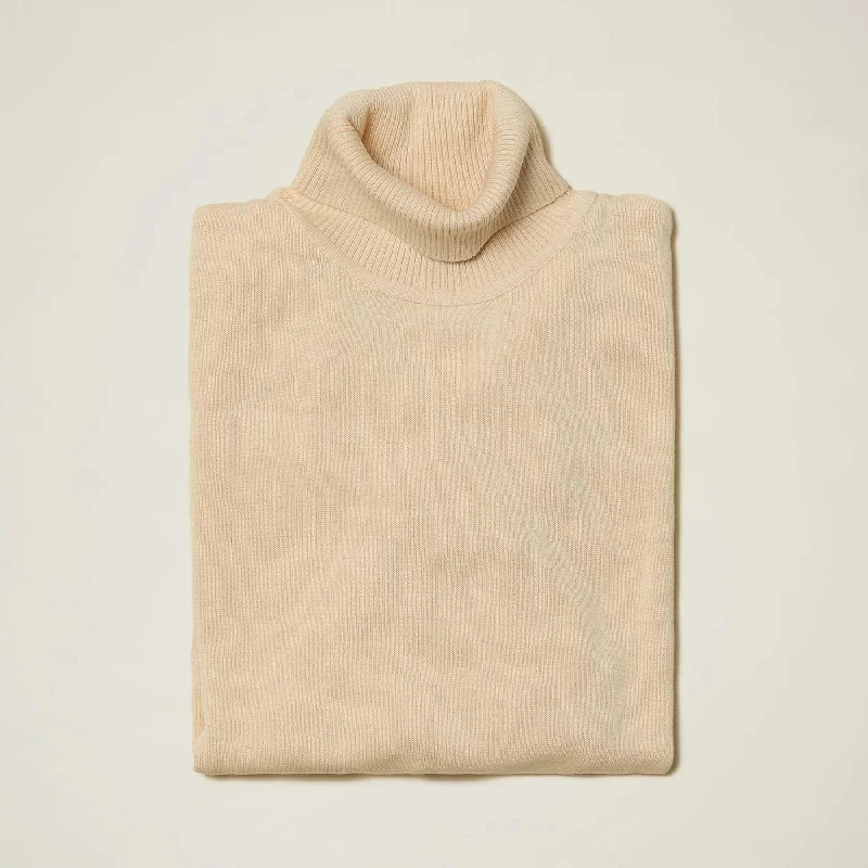 Comfortable Design Men's Turtleneck Sweater color Stone