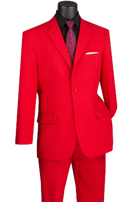 Exquisite Embroidery Red Regular Fit 2 Piece Suit