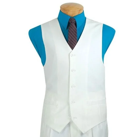 Elegant And Simple Vinci OV-900 Slim Fit  Vest White