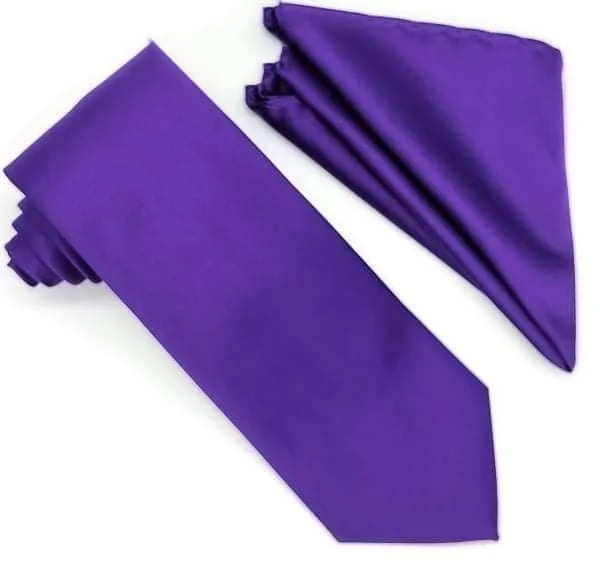 Smart Comfort Purple Tie and Hanky Set
