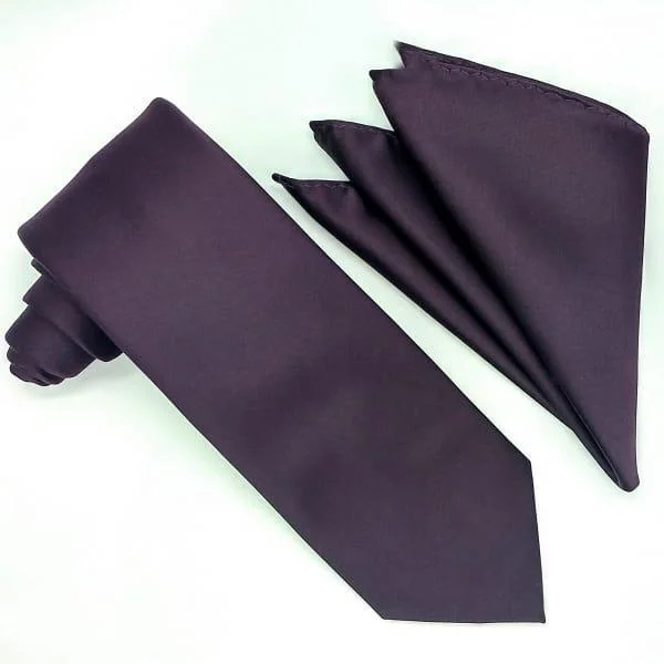 Energy Plan Plum Tie and Hanky Set