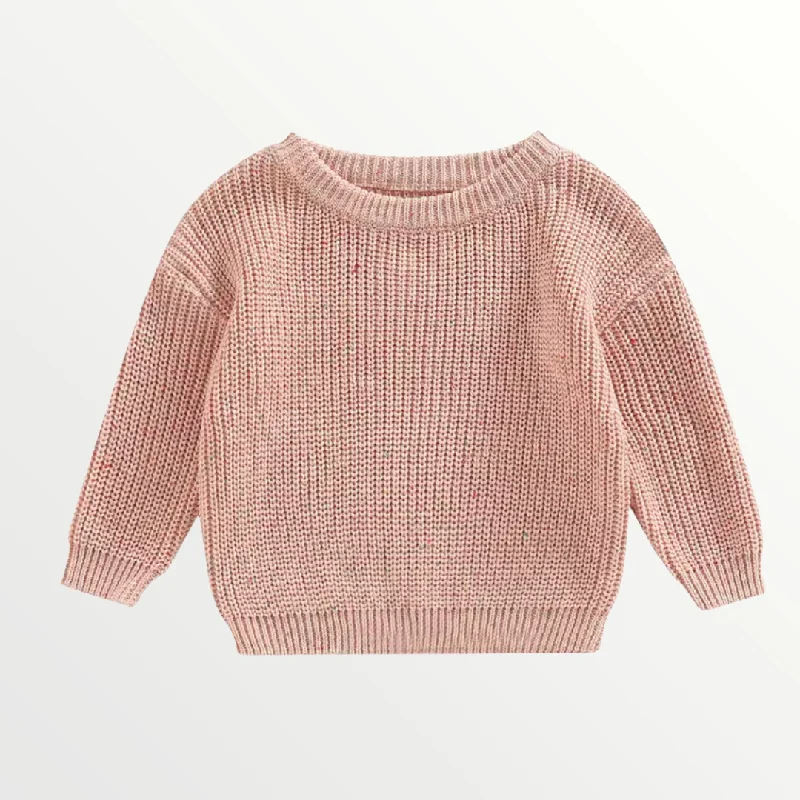 Casual Fit Wear Speckled Sweater- Pink