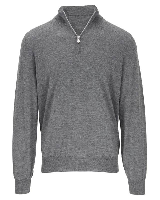 Cool Style Charcoal Quarter Zip Sweater