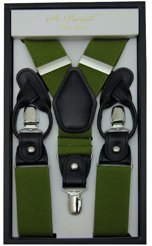 Soft Layers Olive Convertible Suspender Clip & Button